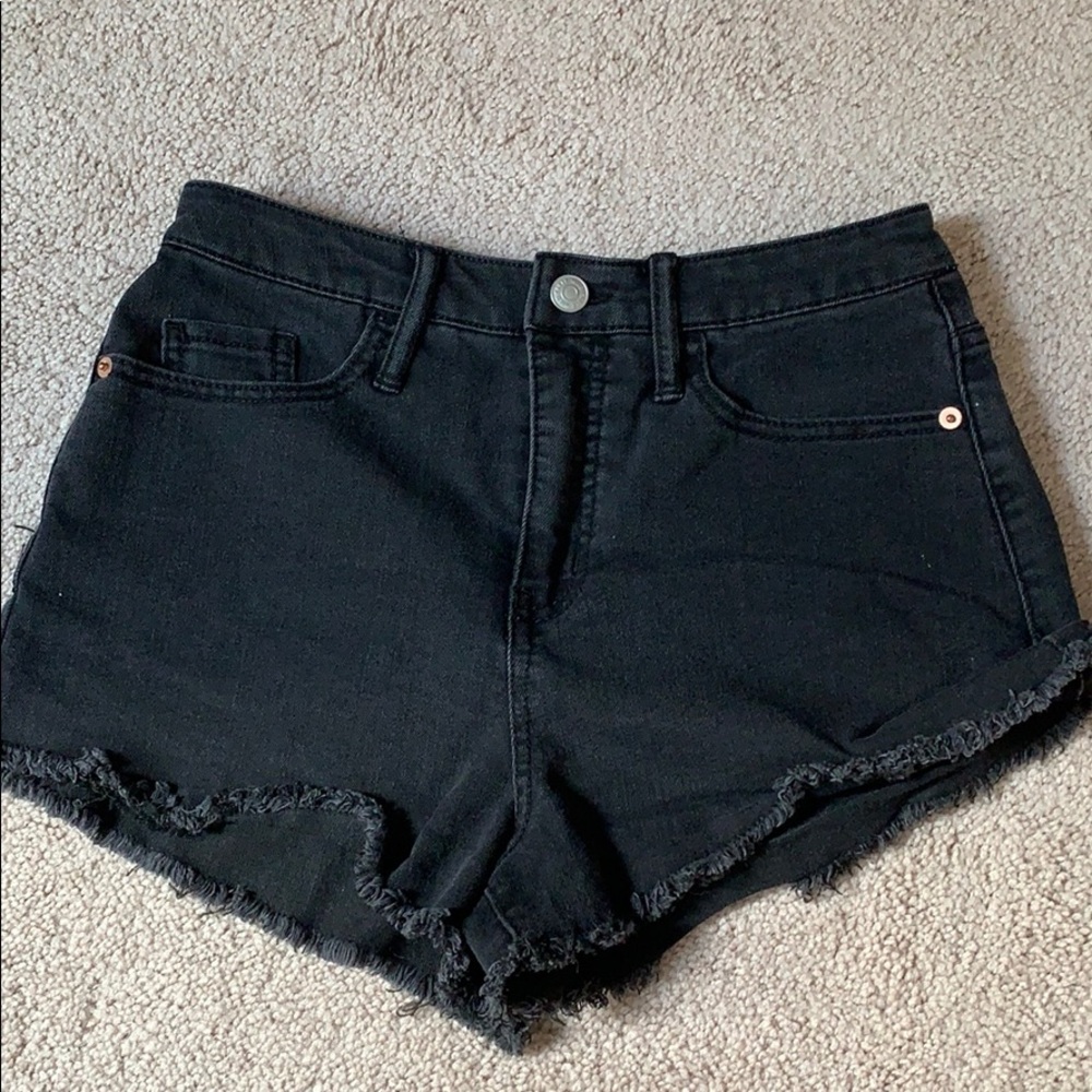 Black jean shorts